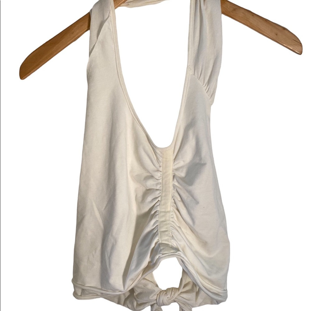 4 For $20….Velvet - Graham Spencer ivory cropped backless halter S